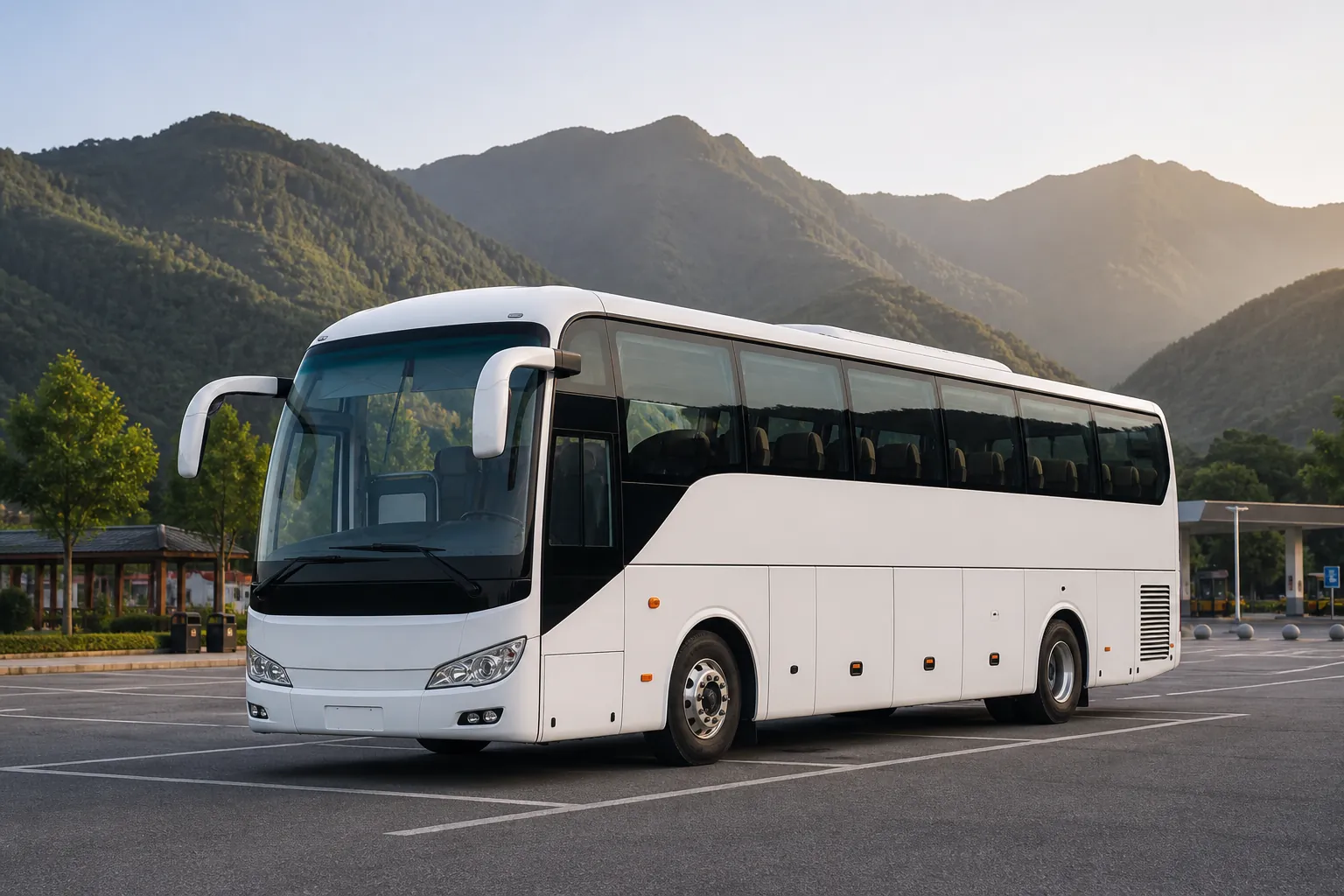Large coach charter with driver for group travel in China